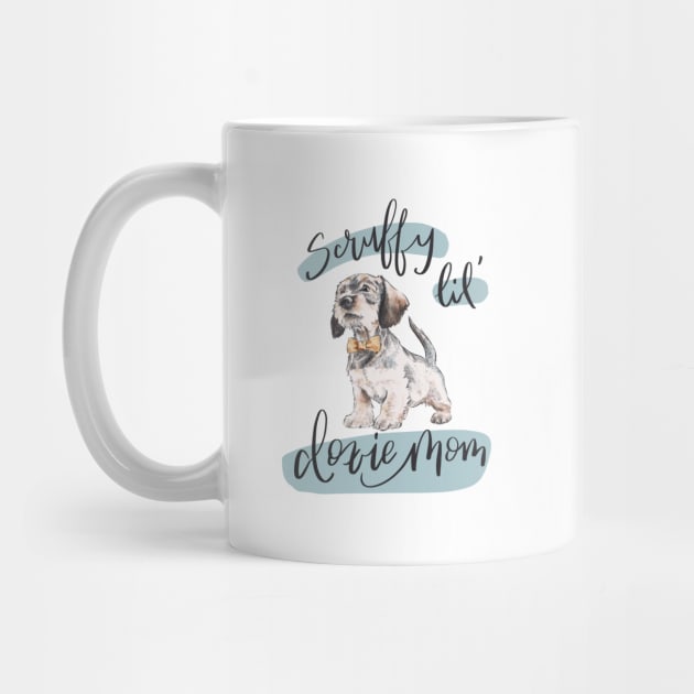 Scruffy Lil Doxie Mom Orange Bowtie by stuckyillustration